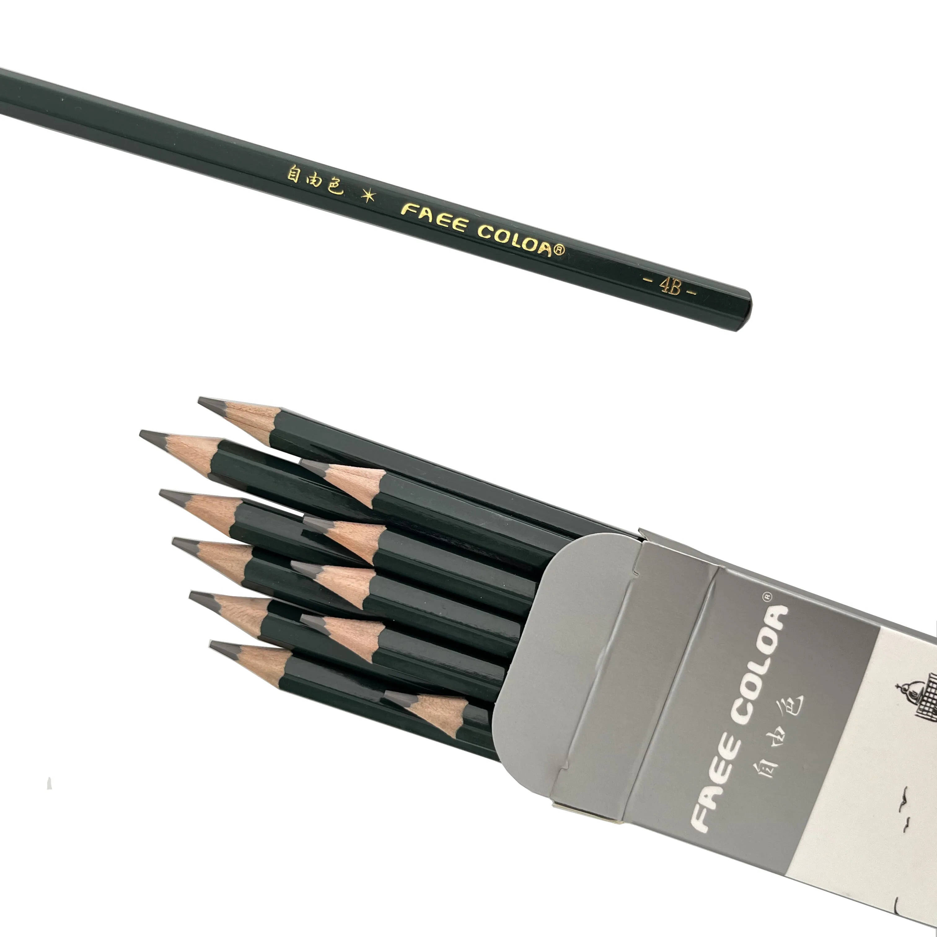 Wholesale 4b Graphite Pencils Set 12pcs Artist Pencil Set For Drawing School Supplies Pencils