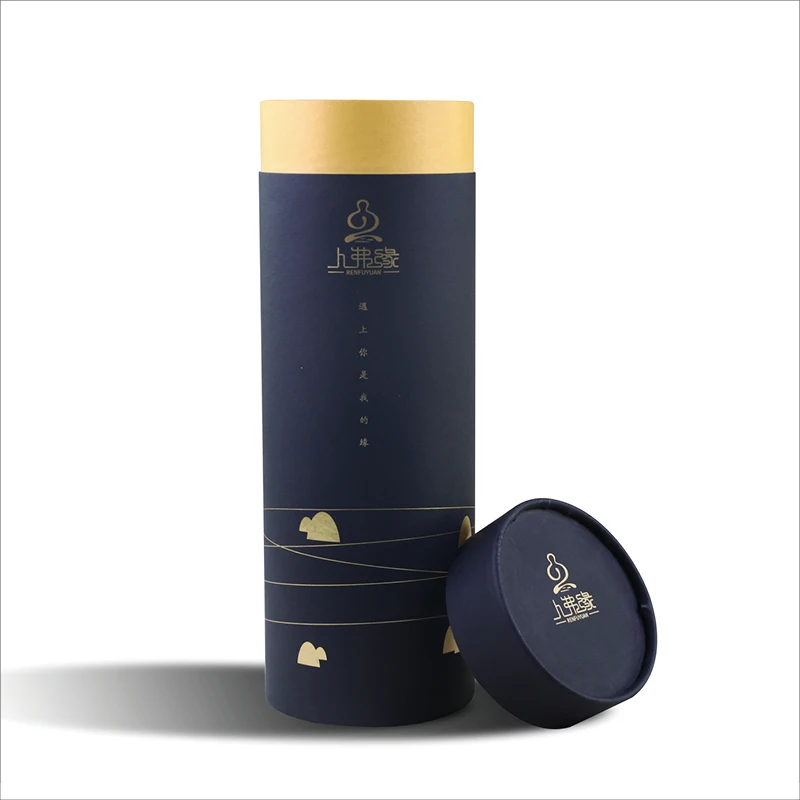 Luxury Carton Cylinder Box Big Tube White Background  Container For Tea Round Packaging