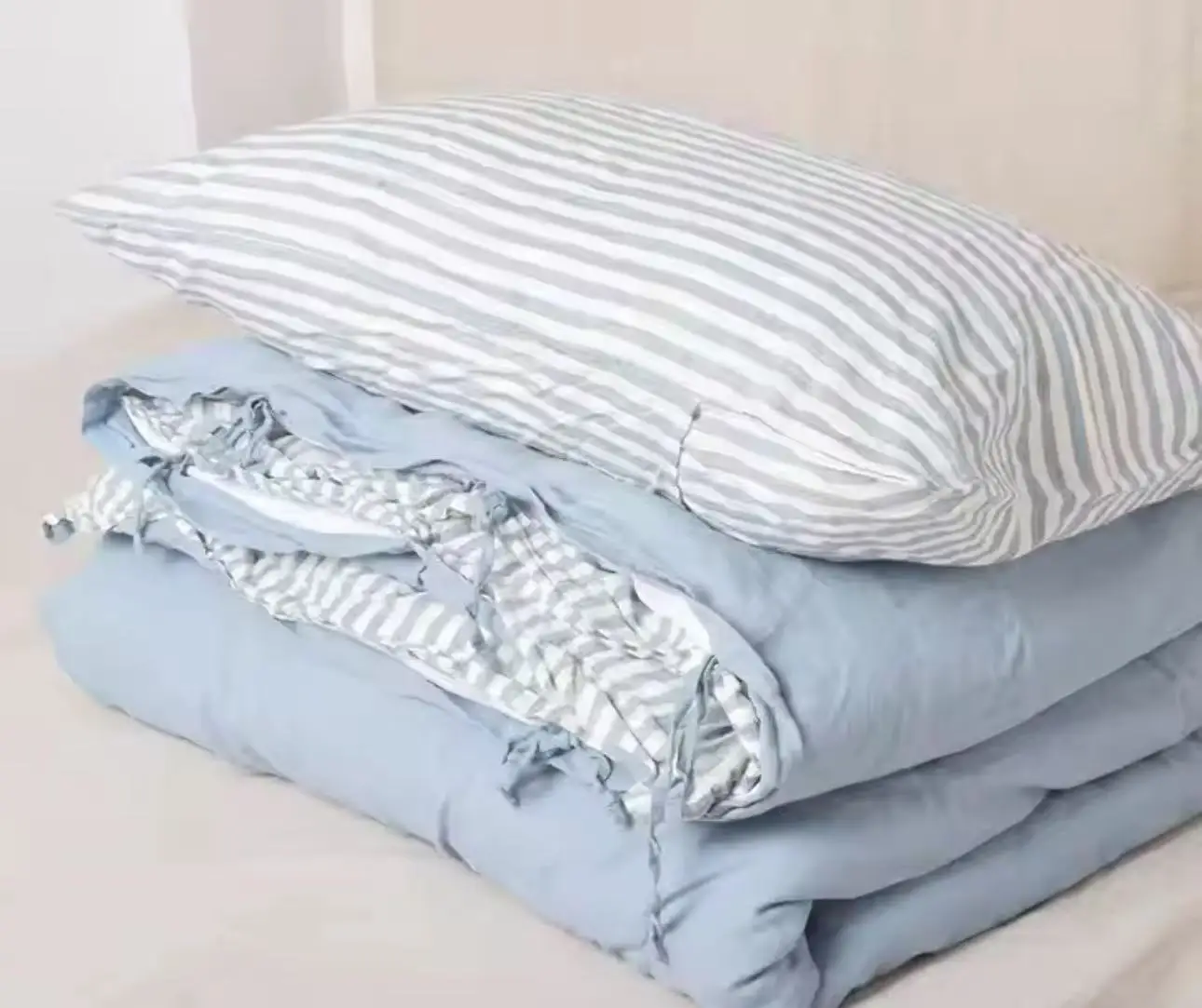 Hotel Luxury 100% Cotton satin bed sheet Queen Size White Cooling Breathable drap 4 piece bed sheets