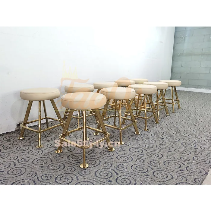 K1106 High Bar Counter Casino Chair Swivel Gaming Stools Chairs Cheap Pu Leather Golden Metal Base Slot Roulette Bar Chair