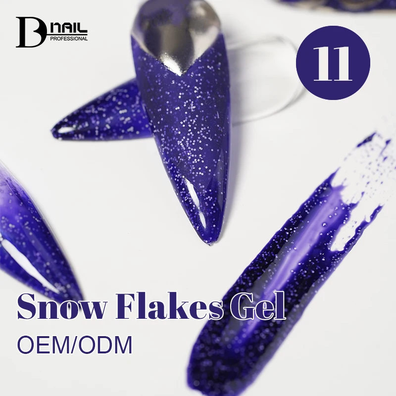 ICE NOVA Snowflakes Sequins Glitter 12 Colors Glitter Effect Wholesale Light Color 2024 New Arrival Snow Flakes Gel