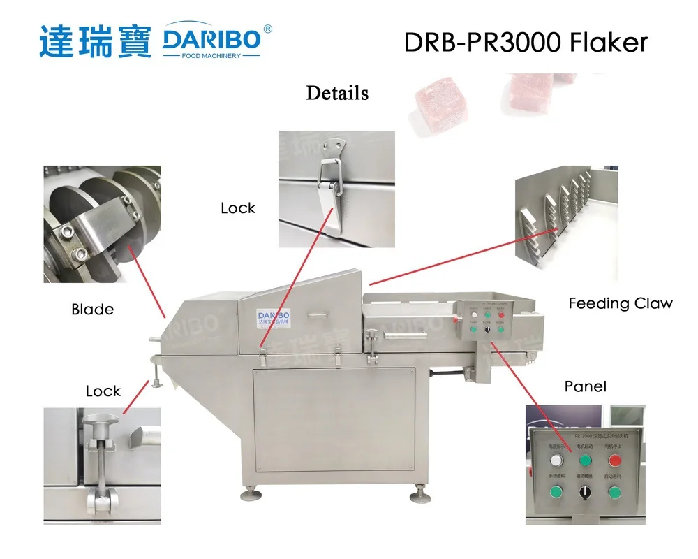 Big Block Cutter Frozen Meat Flaker Chicken Block Processing Machine Pork Slicer