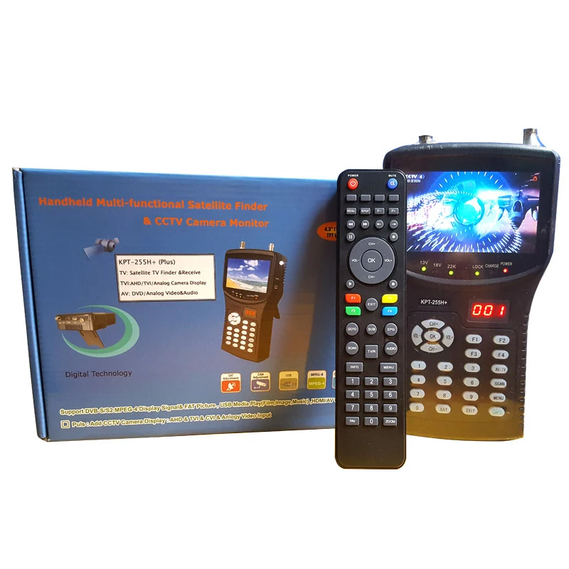KPT-255H+ LED Handheld Sat Finder Meter DVB-S/S2/MPEG-2/4 HD Image Satellite Digital Signal Satfinder