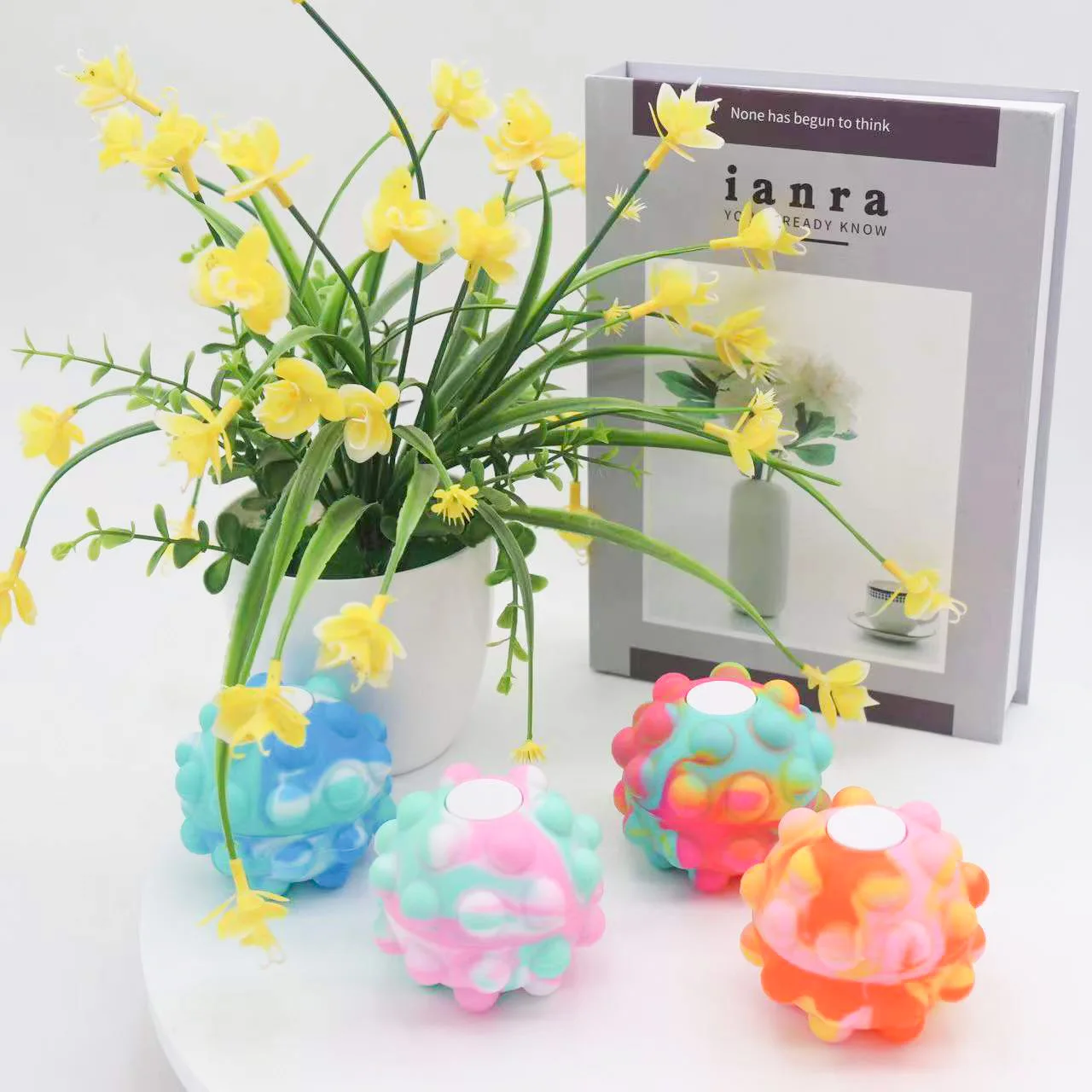 Wholesale Silicone 3D Pop Itting Anti Stress Reliever Balls Fidget Toy Children Spinner Sensory Squeeze Popper Fidget Ball
