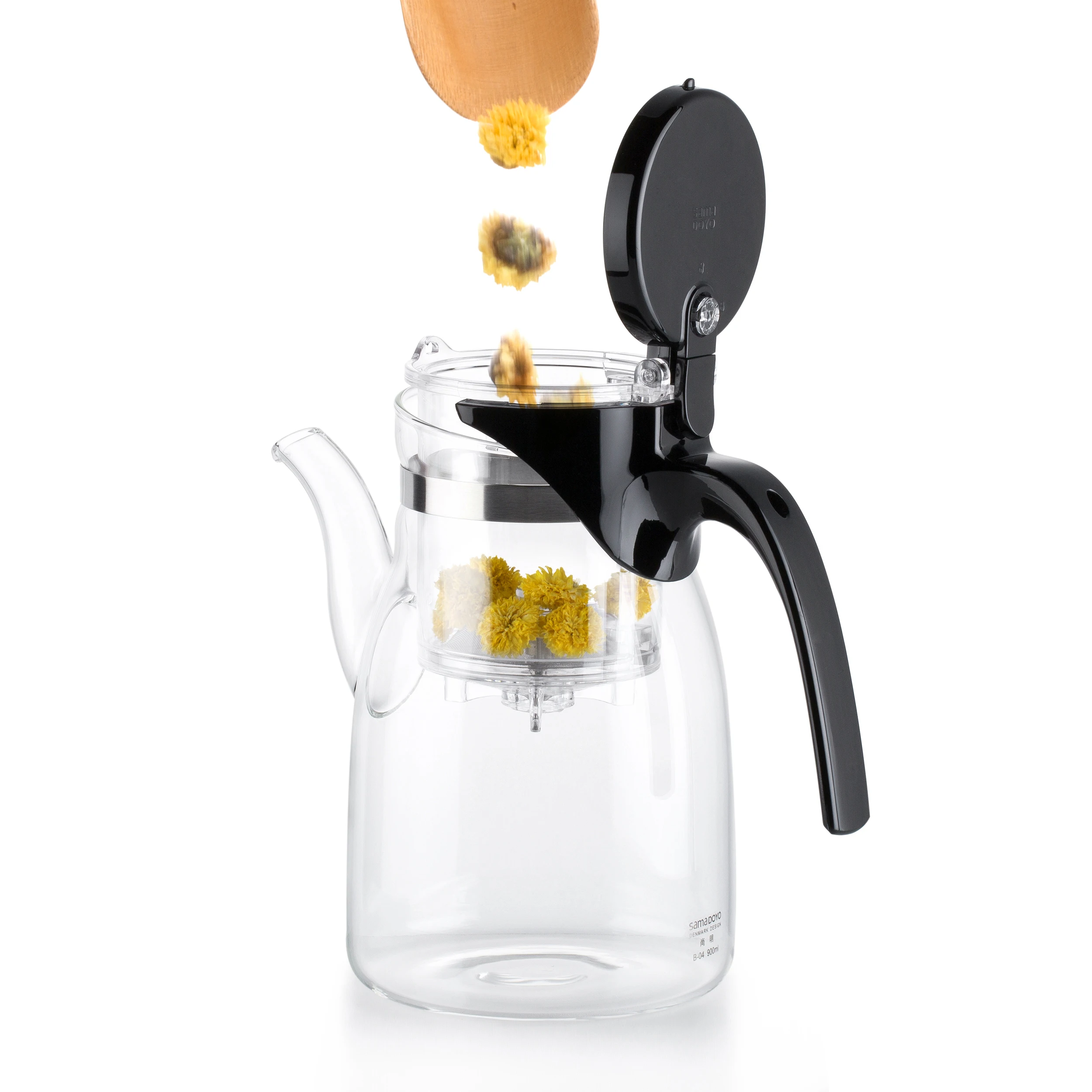 SAMADOYO 900ML High-end Borosilicate Glass Teapot with infuser