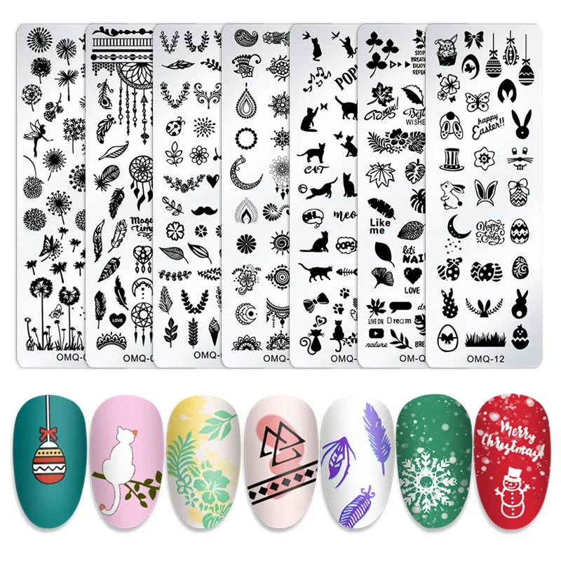 Nail Stamping Plate Rose Leaf Butterfly Flower Love Design Stainless Steel Stencil For Nail Polish Printing Template Tool