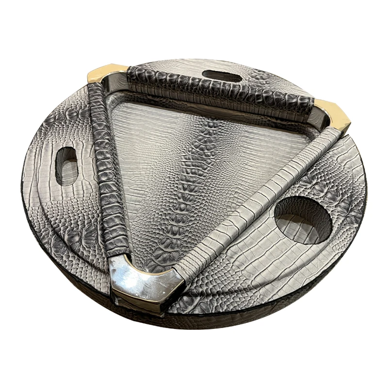 Round Leather Ball Box for Snooker and Billiard Practical Storage Utility Case