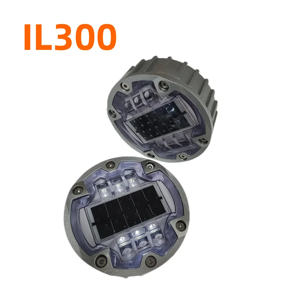 6 Screws d143 cat eyes marker pavement led aluminum IP68 solar road studs light LifePO4 battery il300 143mm