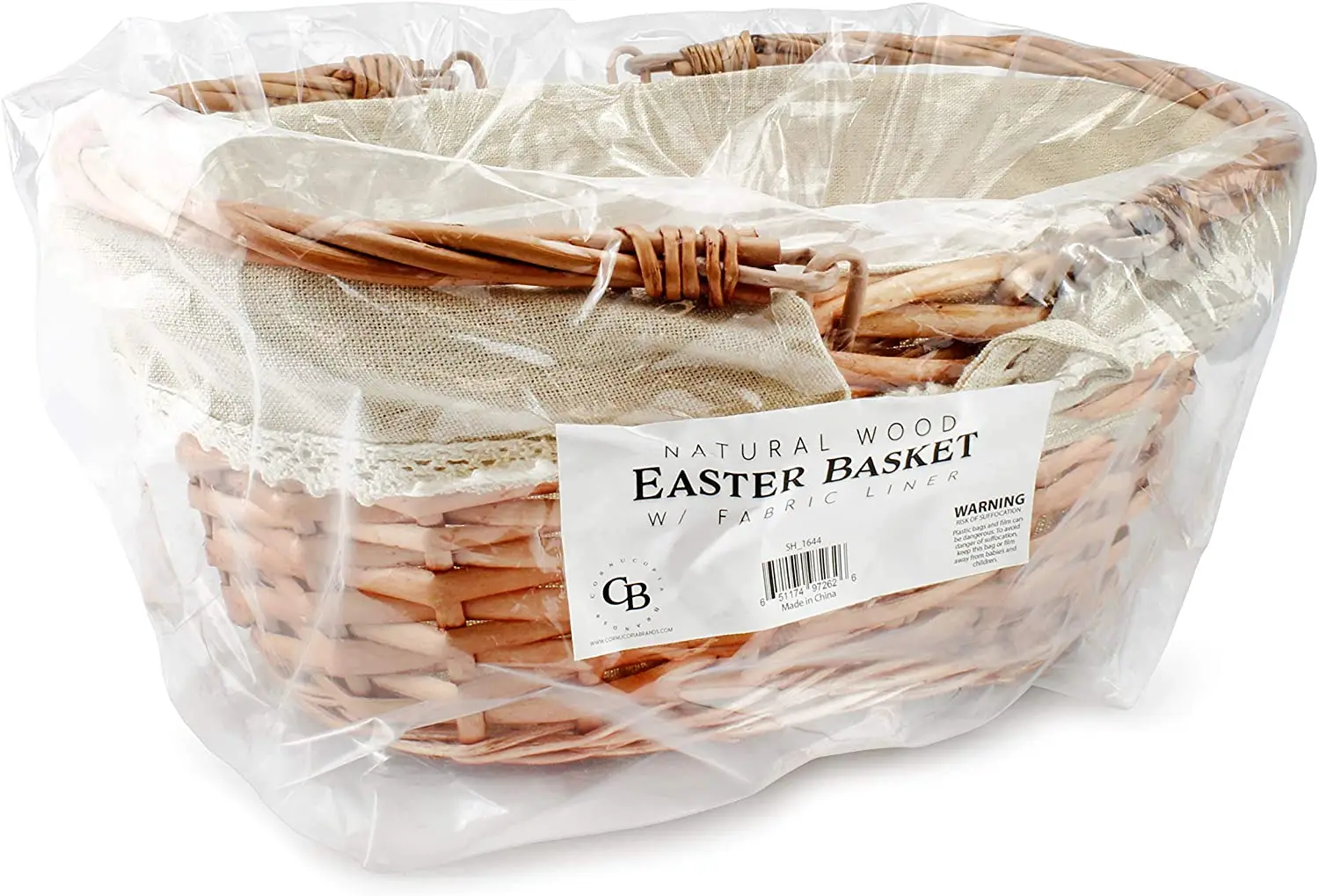 Wicker Basket with Handles for Easter, Picnics, Gifts, Home Decor and More, 13 x 10 x 6 Inches