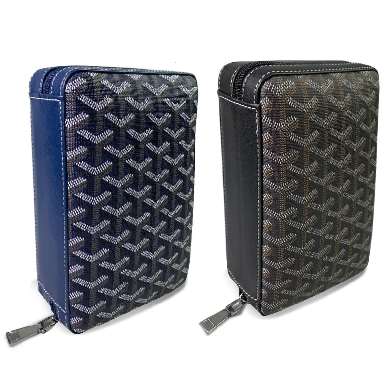 Vanace Various Color Luxury Portable Travel PU Imitation Crocodile Leather Cedar Wood 4 Finger Cigar Bag Humidor Cases