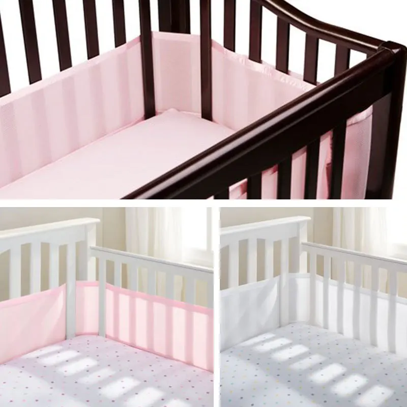 New INS hot selling 3D mesh breathable crib cot padded baby bumper pads for baby cribs