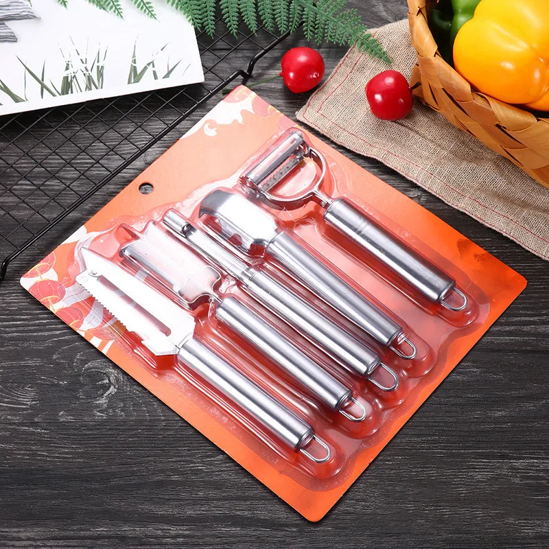 multi-functional kitchen fruit knife stainless steel knife set durable kitchen fruit vegetable food peeler