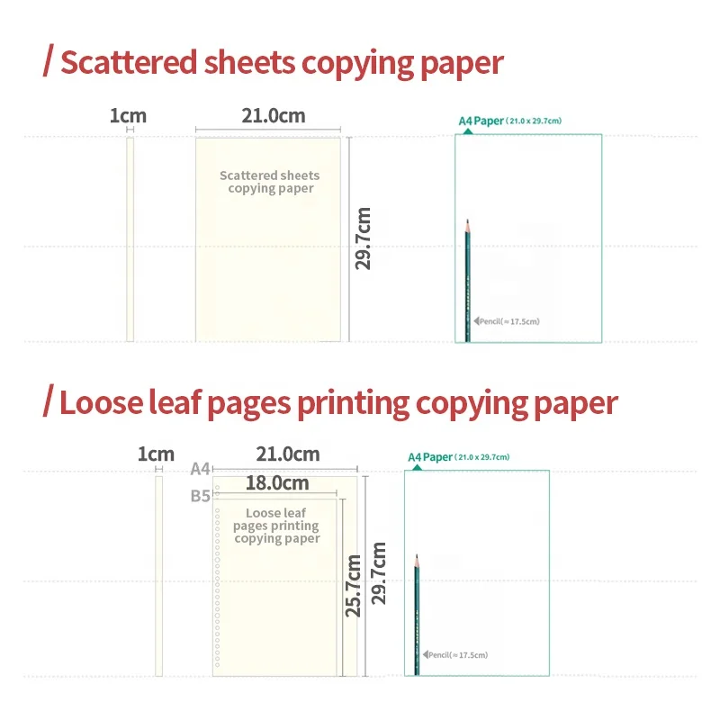 A4 B5 high quality 70gsm/80gsm perforated copier paper ivory/white pack 100 sheets