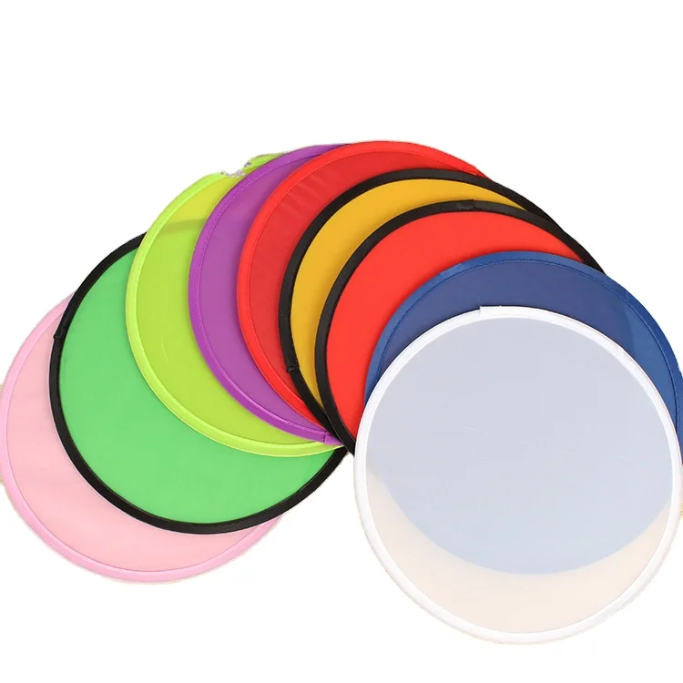 Customize Logo Polyester Promotional Cheap Toys Foldable Flying Frisbeed with Pouch