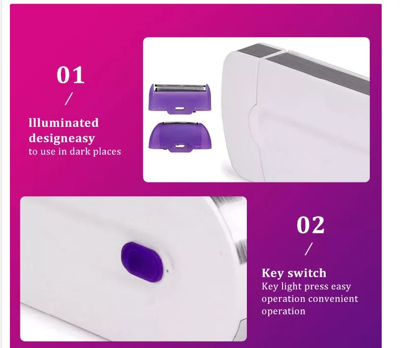 beauty equipment hair cutting portable smooth touch free sensor light safely shaver epilator painless hair removal machine