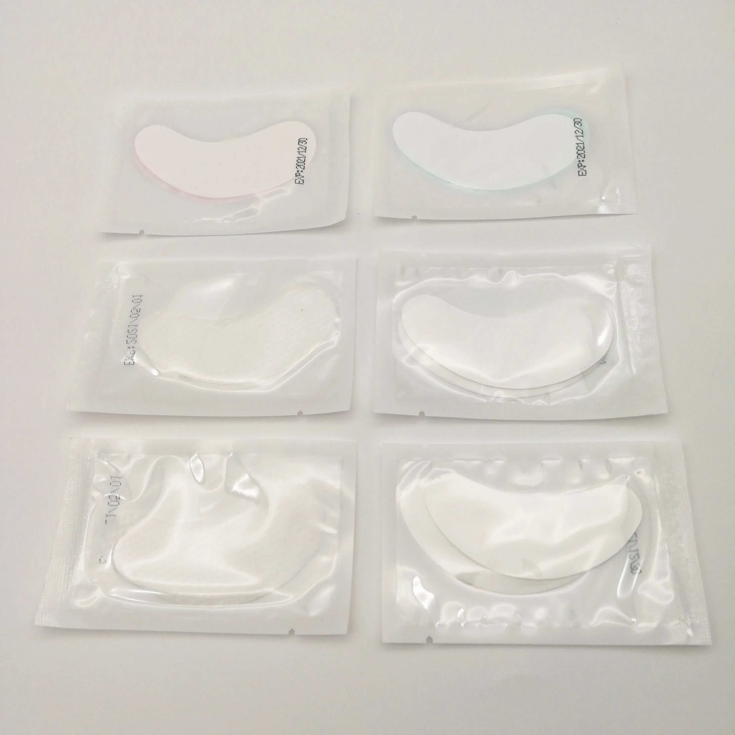 New arrival professional lint free white green pink under eye pads gel silicon eye patch for eyelash extensions eye gel pads