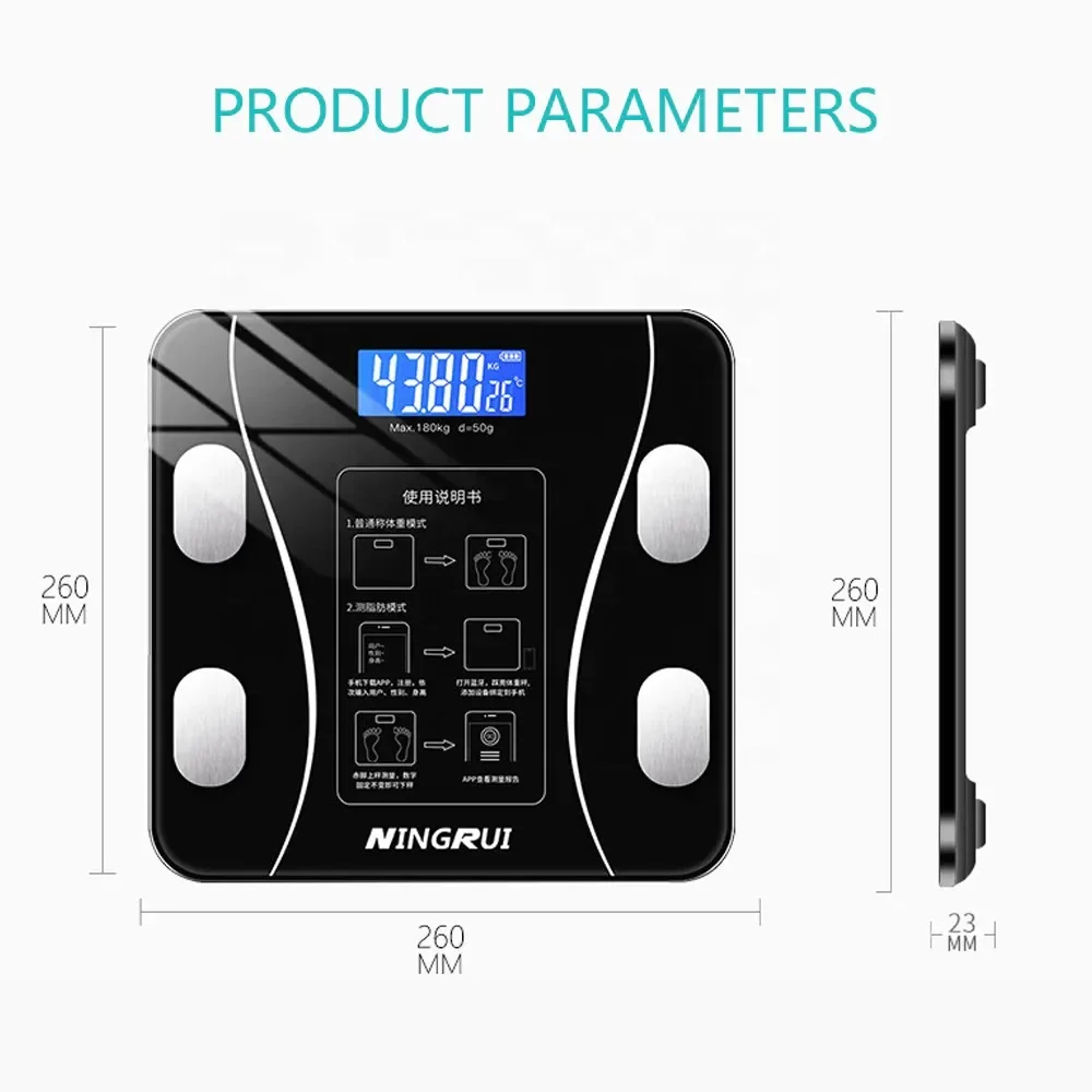 The biggest loser 180kg Smart household scale bathroom scale Digital Smart Body fat scale with app