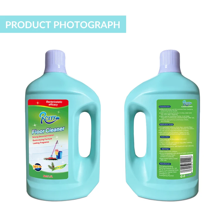 Promotion eco friendly Rcxyy neutral ph1.5L tile liquid floor cleaner  with long lasting pine fragrance