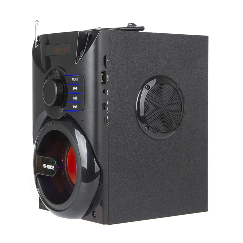 
Portable Wood Box built-in LCD monitor with radio wireless stereo subwoofer sound box speaker for home theatre system 