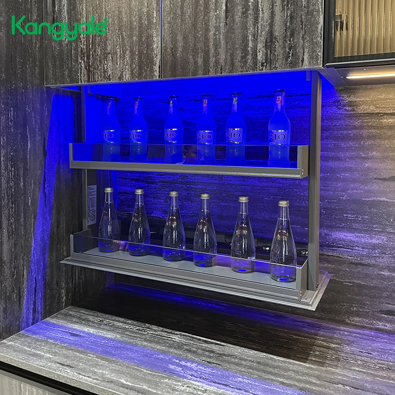 Аксессуары для кухонного шкафа Kangyale подъемная корзина с выдвижными ящиками умная электрическая кухонная стойка из алюминиевого сплава