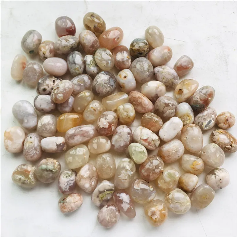 Wholesale High Quality Cherry Blossoms Agate Tumbled Agate Crystal Gravel Flower Agate Stone
