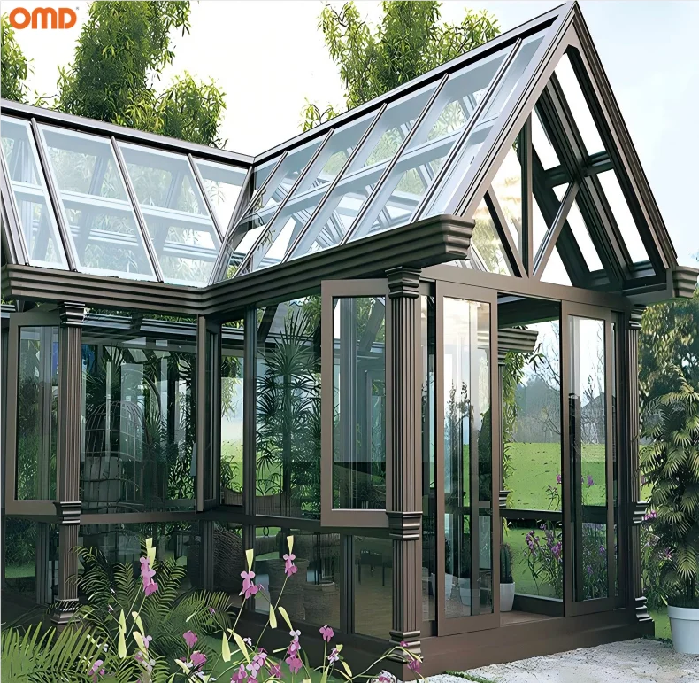 Customized Outdoor Winter Garden Glass House Sunrooms Waterproof Heat Insulation Tempered Glass Free Triangle Flat Hotels