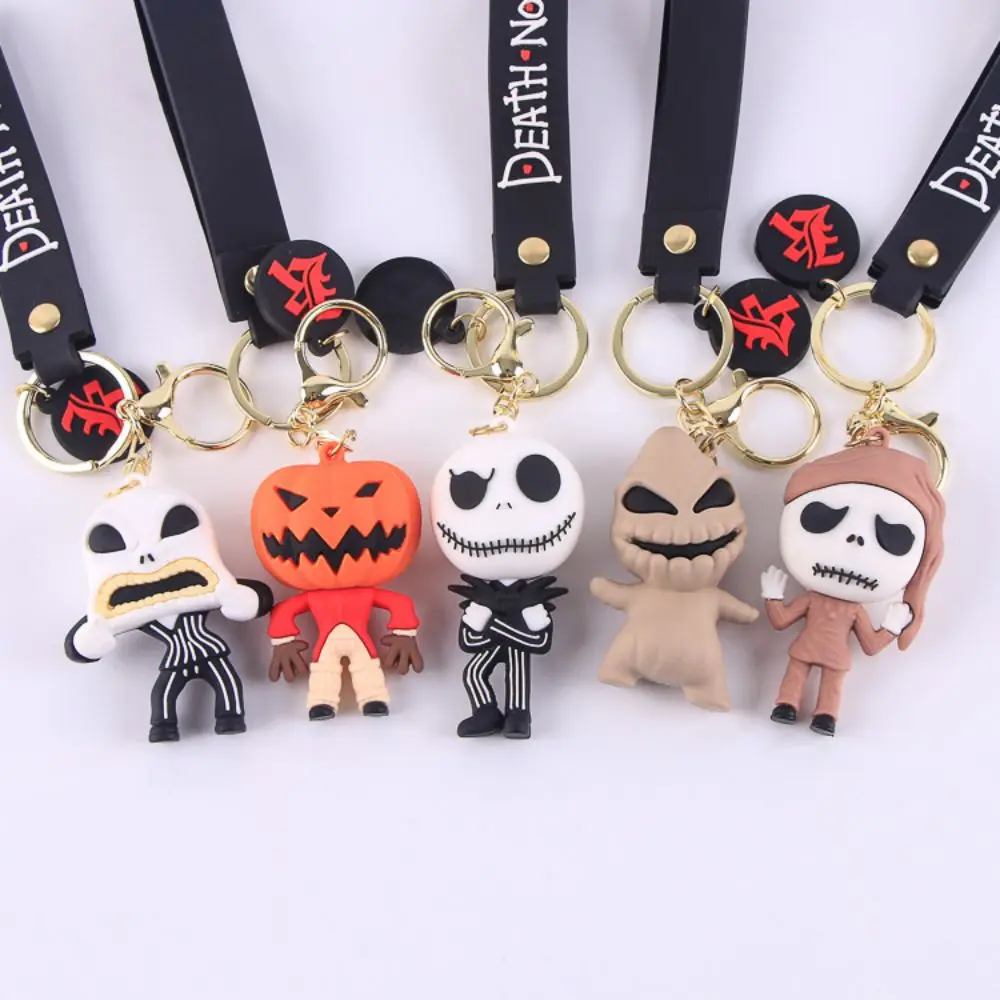 Wholesale creative PVC rubber keychain Soft pvc keyring custom funny 3D Halloween pumpkin shape keychains