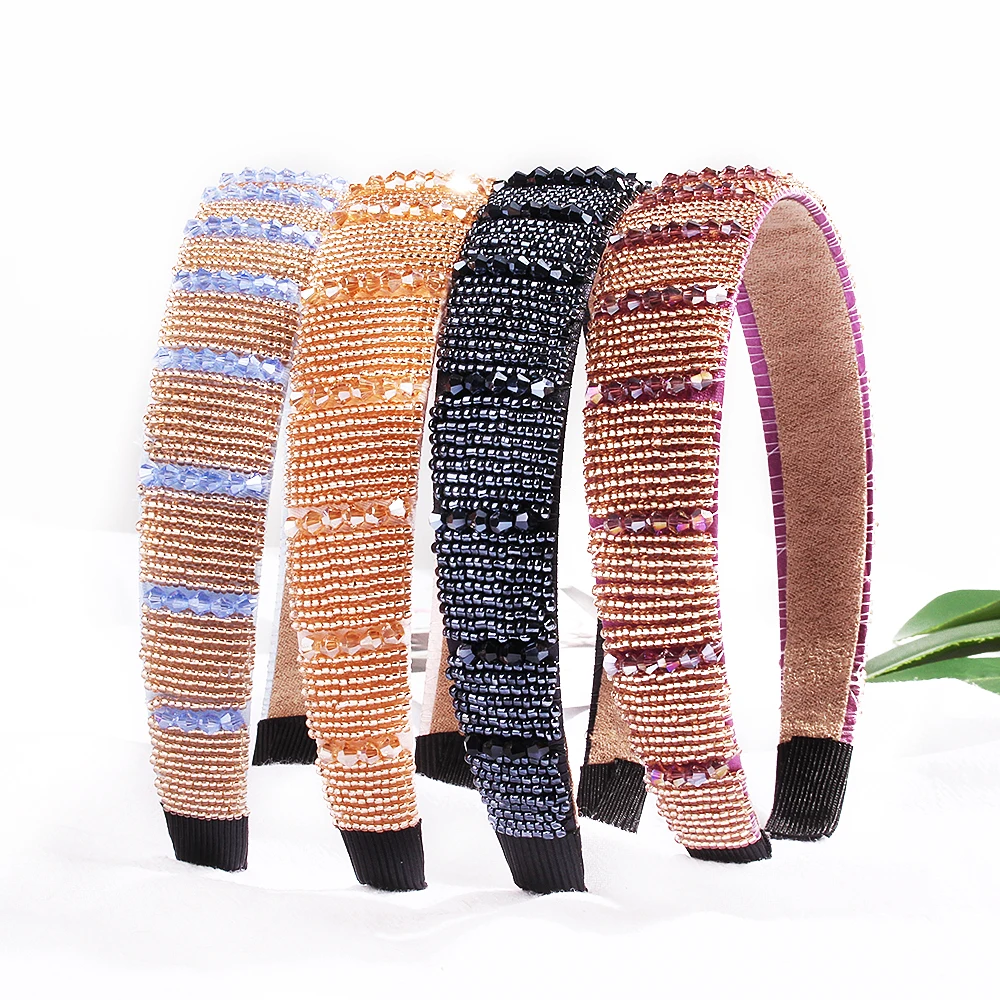 Bling Rhinestone Bead  Headband Sparkly Hair Band Head Hoop Woman Hair Accessories