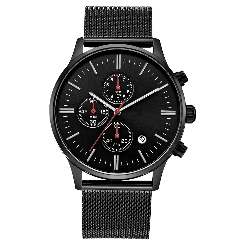 Breathtaking simple design high quality chronograph polished watch with CE and Rosh certificate