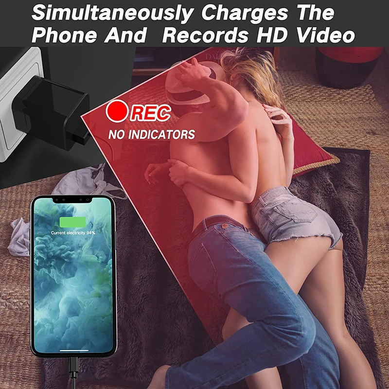 Camera USB Charger HD 1080P Nanny Cam with Motion Detection for Home Security