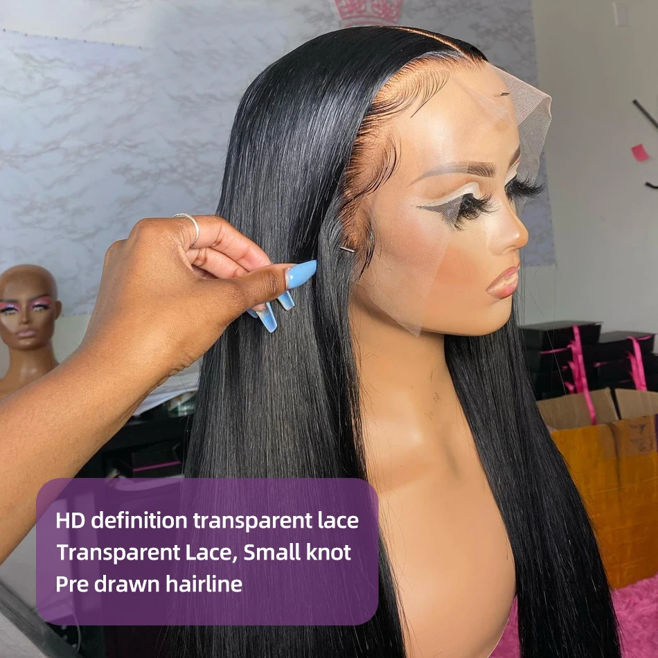 150% 180% 210% Density Human Hair Hd Lace Front Wig High Quality 13X4 13X6 Silk Base Human Hair Transparent Lace Frontal Wigs