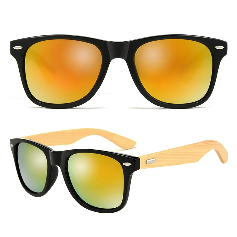 Деревянные бамбуковые логотипы Gafas недорогие рекламные модные пластиковые солнцезащитные очки унисекс UV400 на