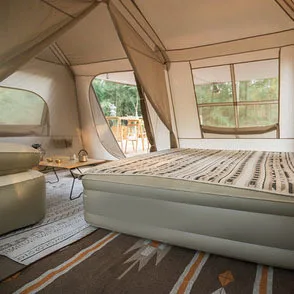 Automatic tent Outdoor camping two rooms one hall large foyer comes with three color atmosphere lights roof ridge tent