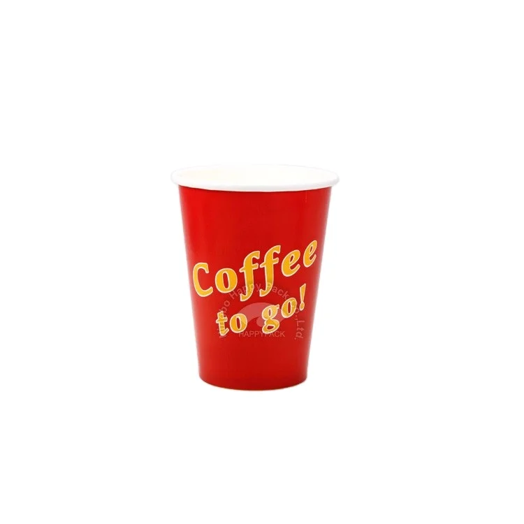 HAPPYPACK Custom Color Logo Wholesale disposable holiday day Single Wall Cup Vending 7oz hot coffee paper cup Free Sample