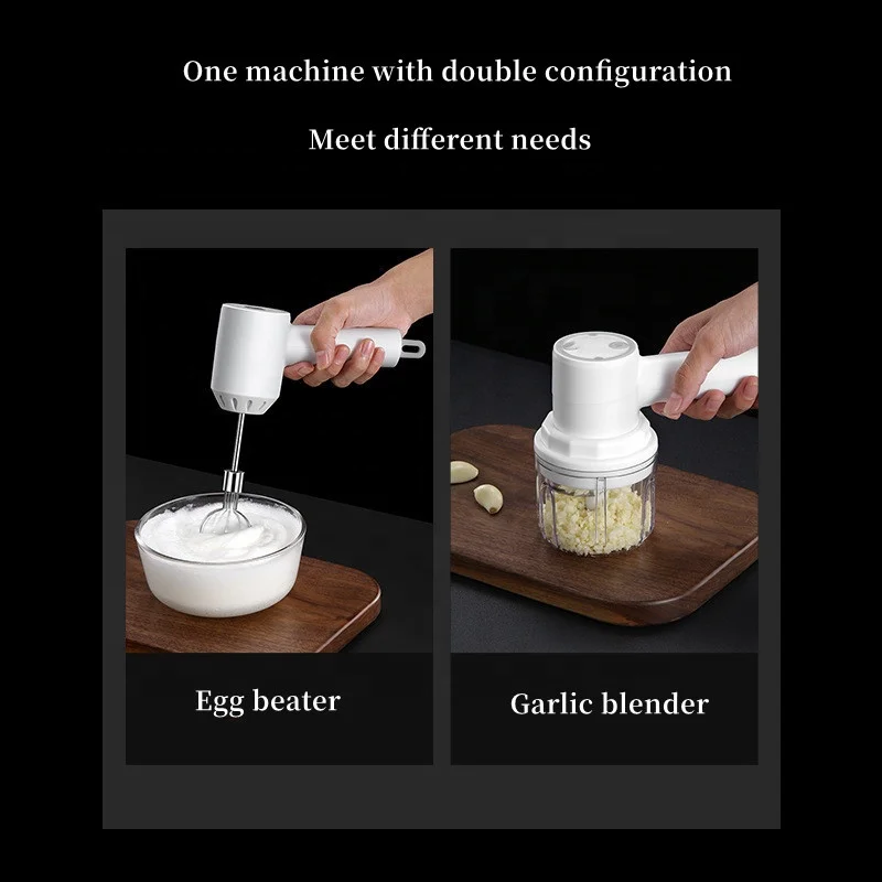 Rechargeable Stainless Steel Portable Cordless Handheld  Hand Food Meat Mixer Multifunction Egg Beater Food Blender