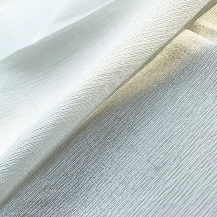 Pure silk fabric crinkle 100% mulberry silk untreated crinkle crepe fabric can be dyed printed