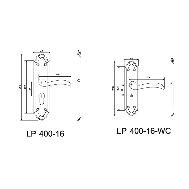 Chinese supplier new design architectural hardware brushed brass copper interior gold indoor house door handle lever with lock