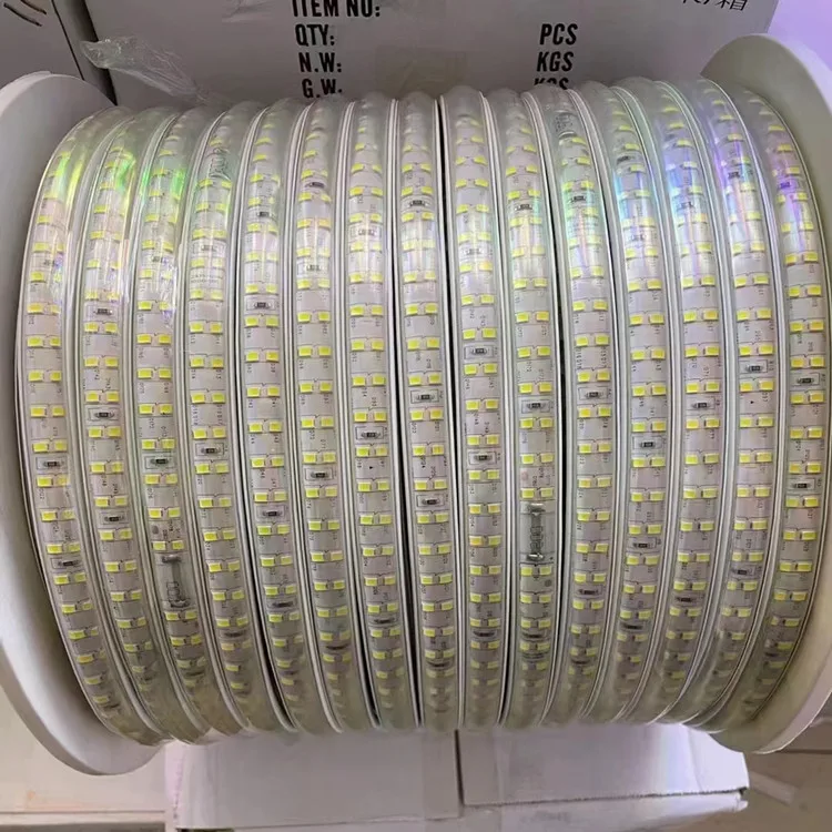 AC20V SMD 2835 180 светодиоды двойные ряды высокой яркости 3D полукруглые 100 метр/рулон украшения светодиодные полосы света