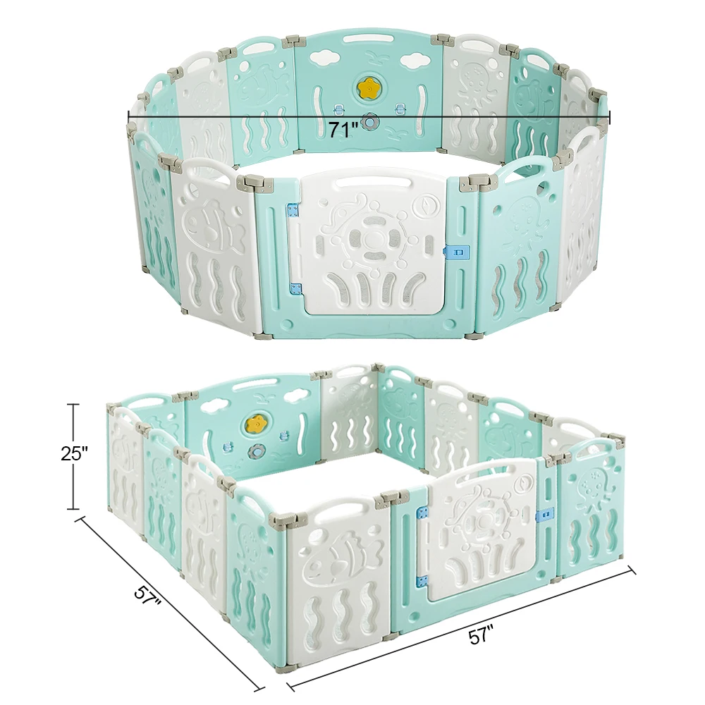
Hot selling in Amazon Good Portable Big Size Square Plastic kids and Baby Playpens 