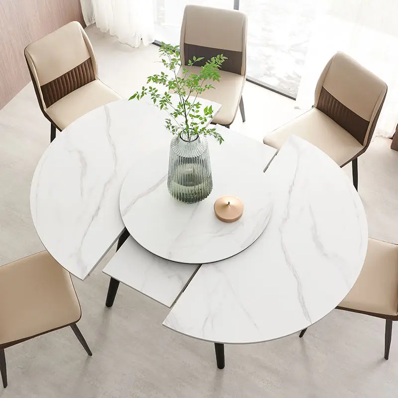 Wholesale high end quality modern round marble metal solid wood legs dining table