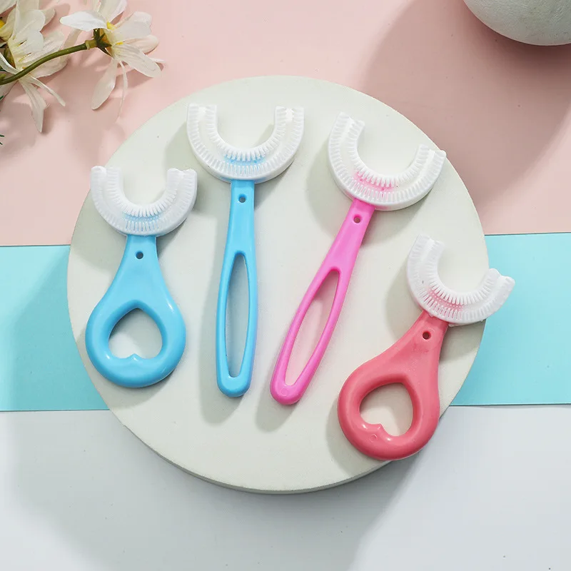 Manual Silicone Baby Toothbrush Children U Shape Replacement Oral Care Cleaning Brush Kids Tooth Cleaner