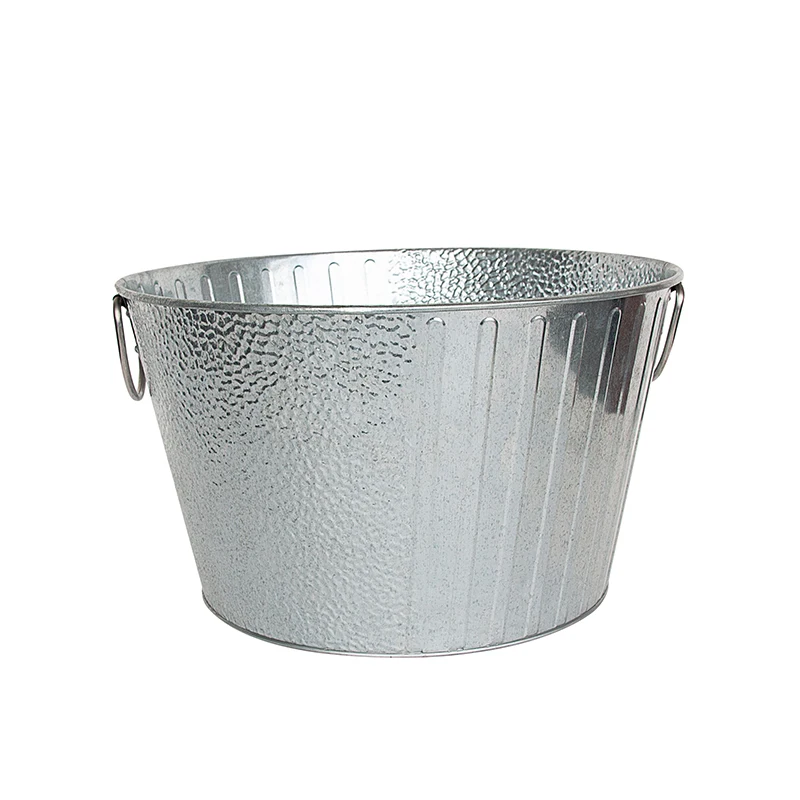Factory Price  Galvanized Metal Bucket Colorful Printing KTV Beer Natural Alcoholic Beverages Ice Bucket Pails With Handle