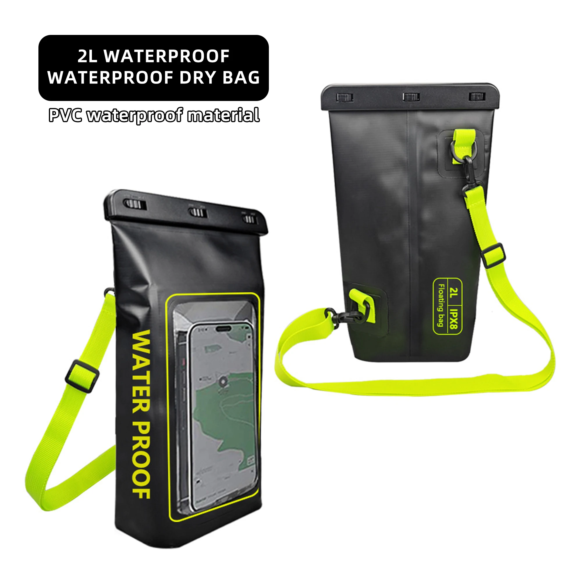 Camping Backpack Waterproof Dry Bag 2L Waterproof Pouch Bag Mobile Pouch Aquatic Covers Cross Body Bag