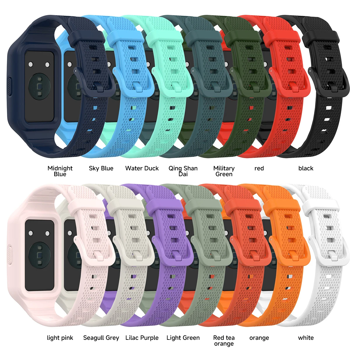 Silicone Strap for Huawei Band 9 8 7 6 Integrated Sport Belt Textured Bracelet for Huawei Honor Band 6 Strap Silicone Wristband