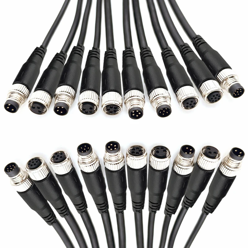 m8 male connector to board m8 clamping knob female m8 vertical female 3pin smt m8 connector cable