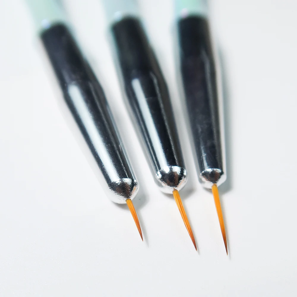 2024 Hot Sale Nail Brush Set Acrylic Handle 3D Custom Logo Fine Liner Painting Brush Set