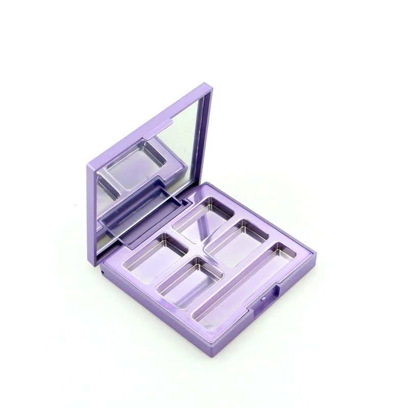 2024 black Luxury Magnetic empty eyeshadow palette container case with mirror  aluminum pan empty eyeshadow palette