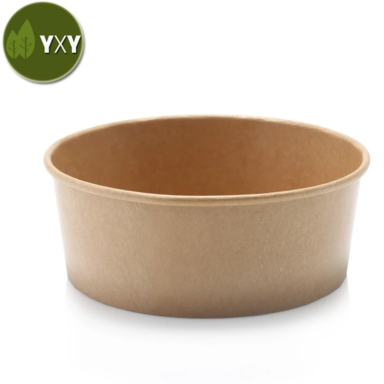 Get!!! 100% Eco-friendly Tall Round 1000ml Paper Salad Bowl With LID