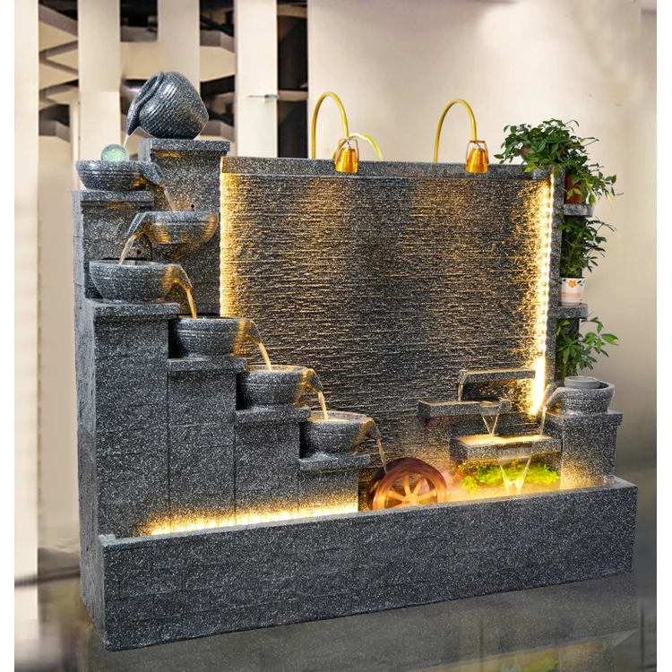 Hot Sale Marble Indoor Outdoor Decorative Waterfall Exquisite luxury Granite Stone Water Wall Fountain