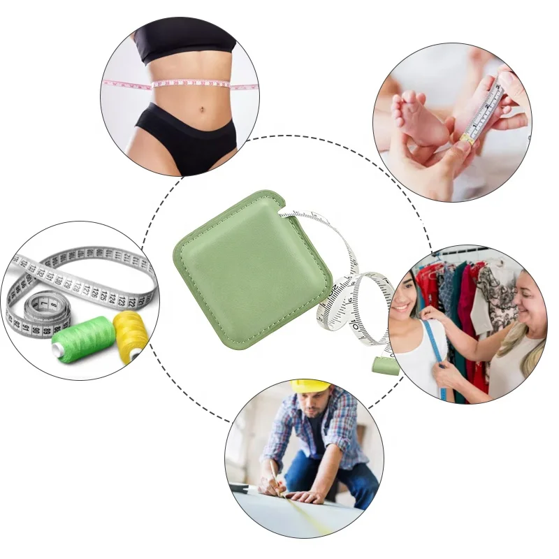 Квадратная Мягкая Мини-рулетка для измерения ткани 1 5 м 60 дюймов с логотипом измерительная лента шитья кожи под